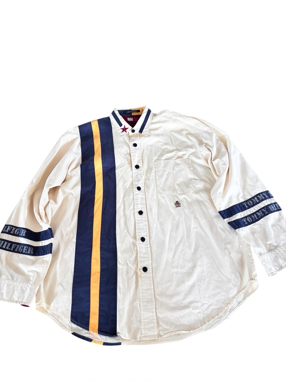 Vintage Tommy Hilfiger Racing Shirt 90s Sailing Flag Large